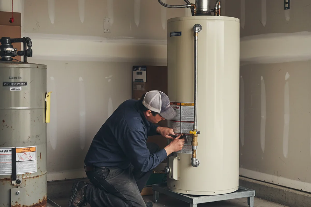 Water heater and shutoff valve replacement in Llano