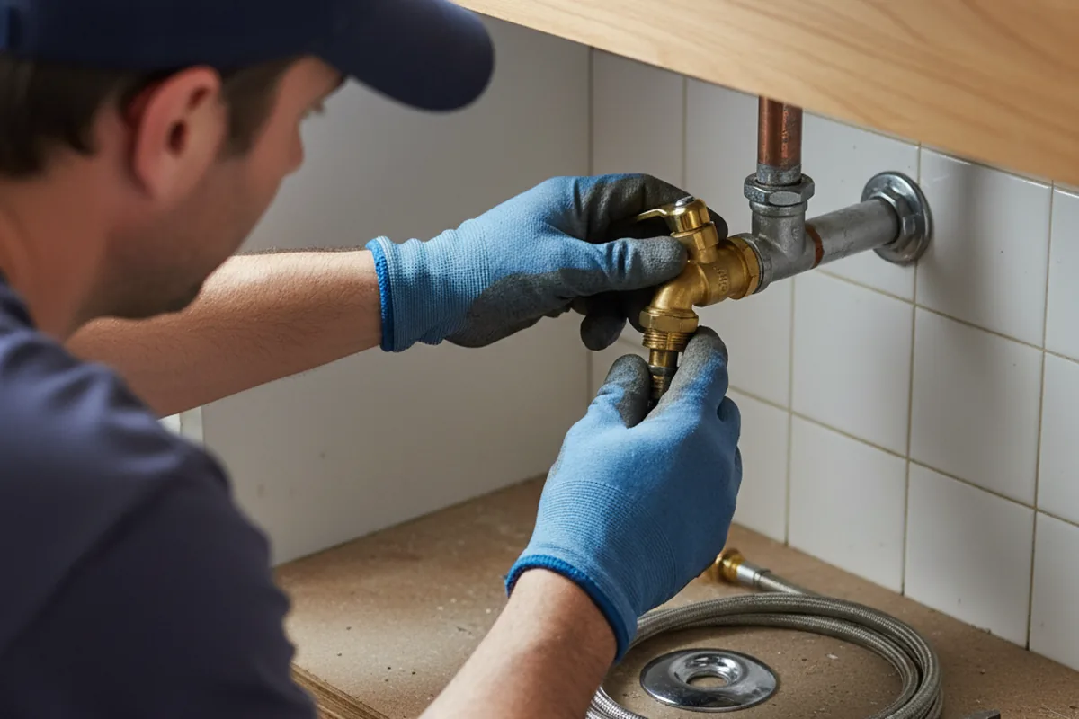 Shutoff valve and fitting work during Emergency Plumbing in Llano